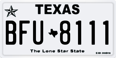 TX license plate BFU8111