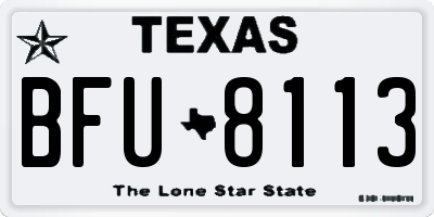 TX license plate BFU8113