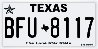 TX license plate BFU8117