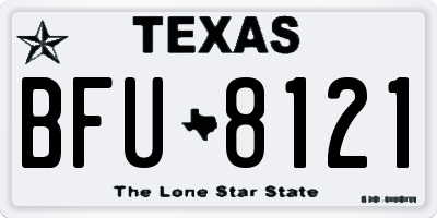 TX license plate BFU8121