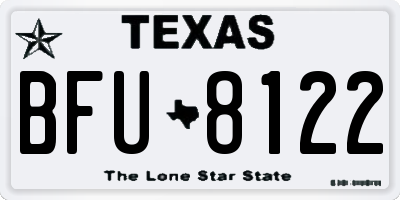 TX license plate BFU8122