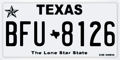 TX license plate BFU8126
