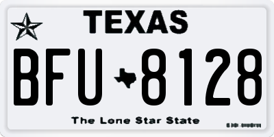 TX license plate BFU8128