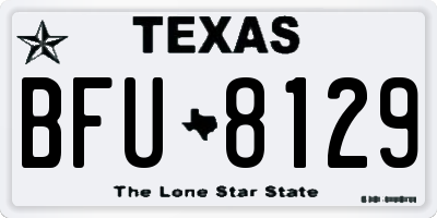 TX license plate BFU8129