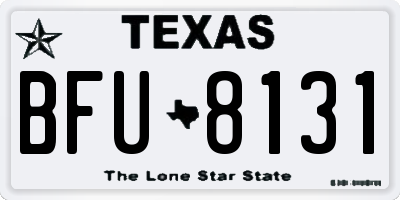 TX license plate BFU8131