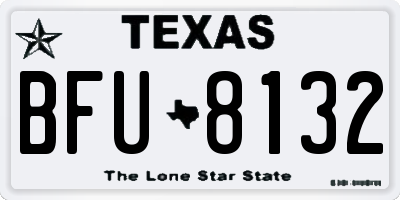 TX license plate BFU8132