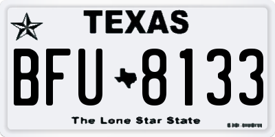 TX license plate BFU8133