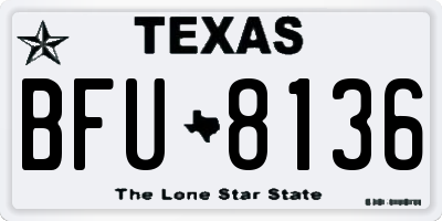 TX license plate BFU8136