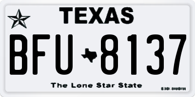 TX license plate BFU8137