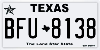 TX license plate BFU8138