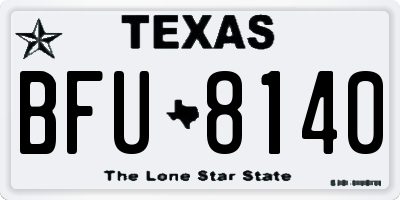 TX license plate BFU8140