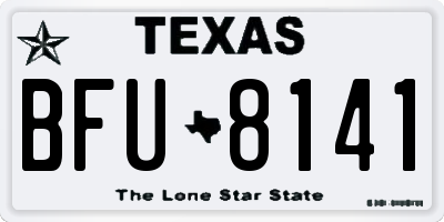 TX license plate BFU8141