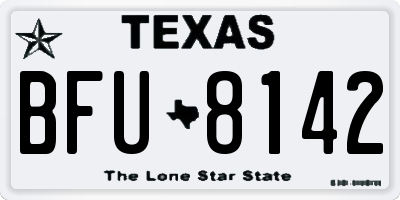 TX license plate BFU8142