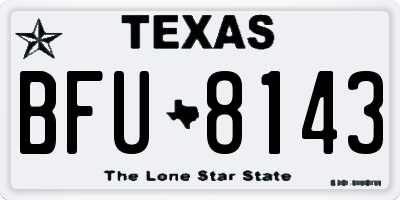 TX license plate BFU8143