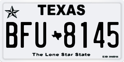 TX license plate BFU8145