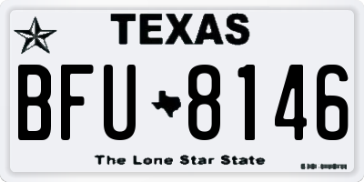 TX license plate BFU8146