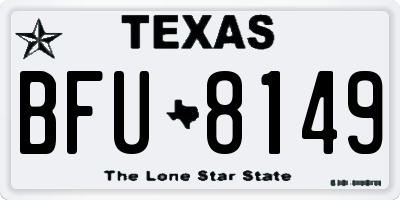 TX license plate BFU8149