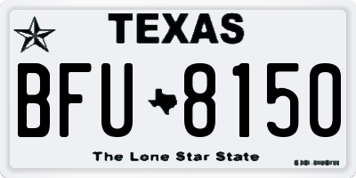 TX license plate BFU8150