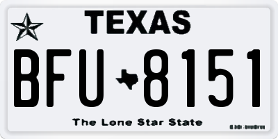 TX license plate BFU8151