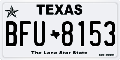TX license plate BFU8153
