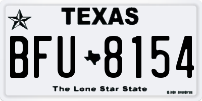 TX license plate BFU8154