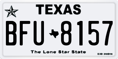 TX license plate BFU8157