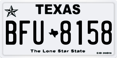 TX license plate BFU8158
