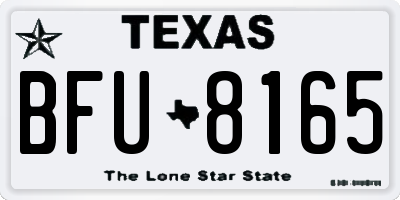 TX license plate BFU8165