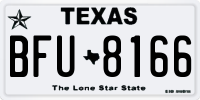 TX license plate BFU8166