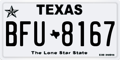TX license plate BFU8167