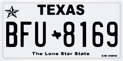 TX license plate BFU8169