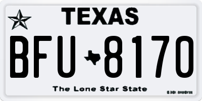 TX license plate BFU8170