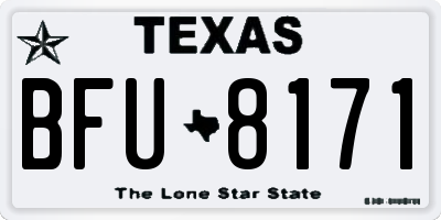 TX license plate BFU8171