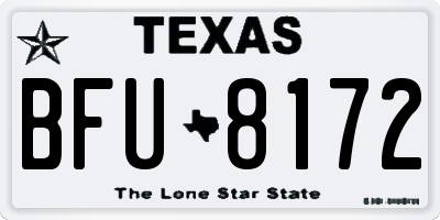 TX license plate BFU8172