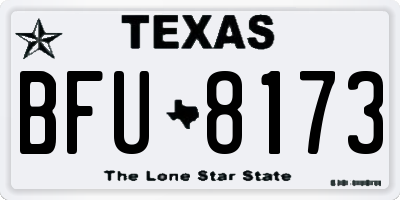 TX license plate BFU8173