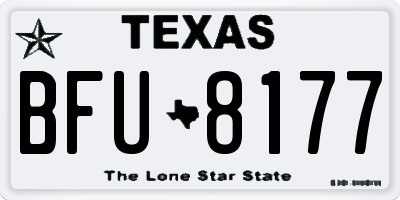 TX license plate BFU8177