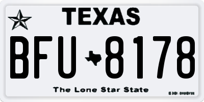 TX license plate BFU8178