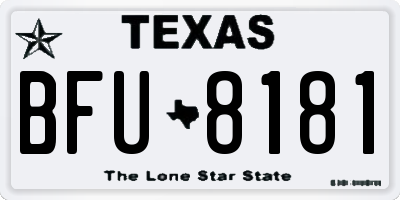 TX license plate BFU8181