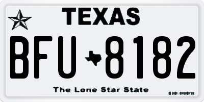 TX license plate BFU8182