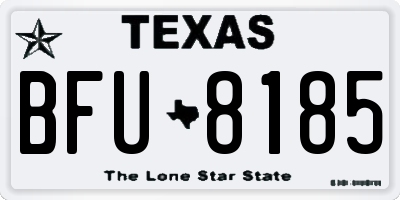TX license plate BFU8185