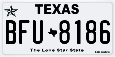 TX license plate BFU8186
