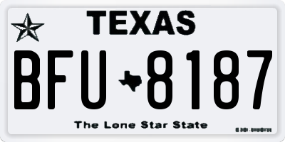 TX license plate BFU8187