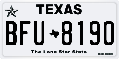TX license plate BFU8190