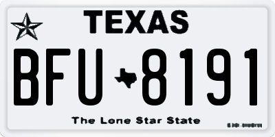 TX license plate BFU8191