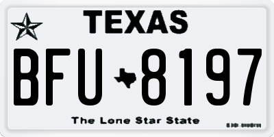 TX license plate BFU8197