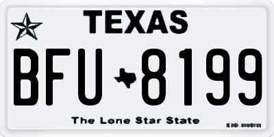TX license plate BFU8199