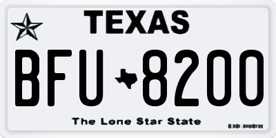 TX license plate BFU8200