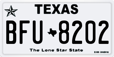 TX license plate BFU8202