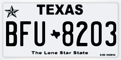 TX license plate BFU8203