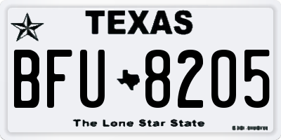 TX license plate BFU8205